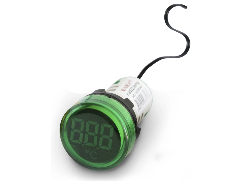 Индикатор за температура LED e.ad22.temp, Ø22мм, AC 80-380V, -25…+199 °C зелен