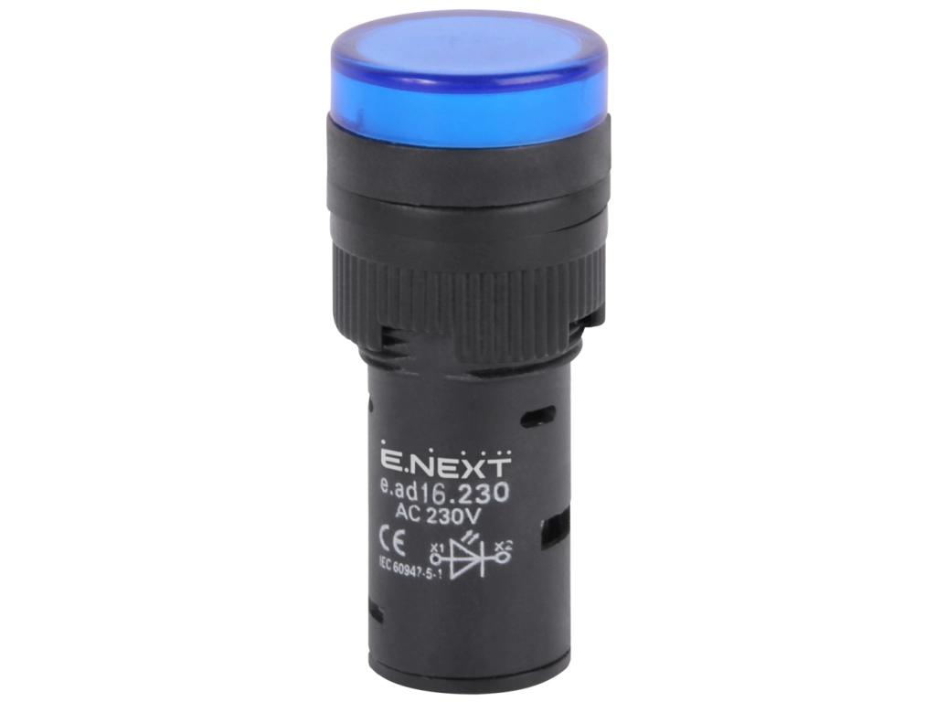 Индикаторна лампа LED e.ad16.230.blue, Ø16мм 230V АС синя