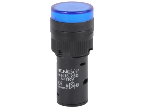 Индикаторна лампа LED e.ad16.230.blue, Ø16мм 230V АС синя
