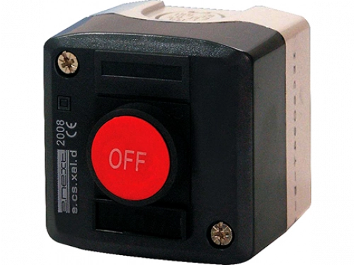 Кутия стоп- бутон, червен e.cs.stand.xal.d.117, надпис "OFF"