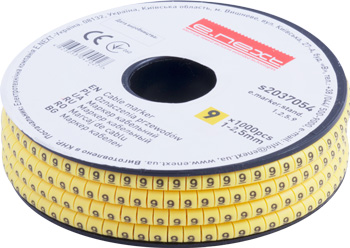 Кабелен маркер E.NEXT e.marker.stand.1.2.5.9, 1–2,5 mm², символ „9“, 1000 броя