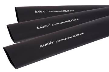 Термосвиваем шлаух с лепилен слой e.termo.pro.40.13.3.black, 40/13,3 мм, 1 м, черен