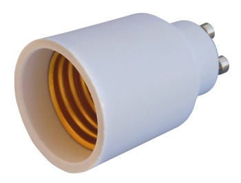 ПРЕХОДНИК/АДАПТЕР ОТ GU10 КЪМ E27, БЯЛ E.LAMP ADAPTER.GU10/Е27.WHITE