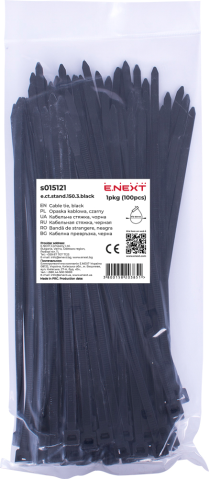 CABLE TIES E.CT.STAND.150.3.BLACK (100PCS.) BLACK