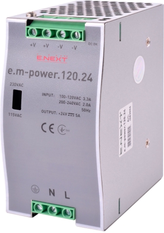 Захранващият блок за DIN шина em-power.120.24 120W, DC24V