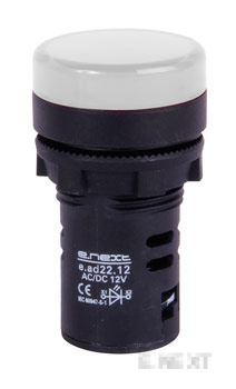 Indicator luminos e.AD22-24-alb, 22mm, 24V AC/DC, alb