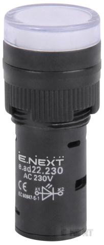 Indicator luminos e.AD22-230-alb, 22mm, 230V AC, alb