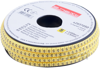 Cable marker E.MARKER.STAND.1.2-2.5.5 for cables 1.2–2.5 mm², digit 5, 1000 pcs.