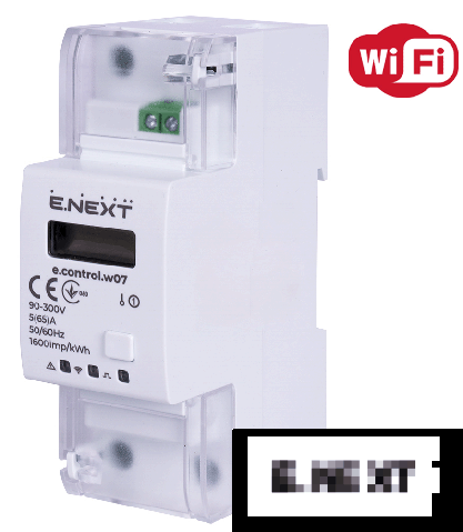 Еднофазен електронен електромер e.control.w07, 5–65А, клас 1.0, многофункционален