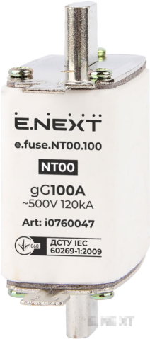 Керамичен стопяем предпазител e.fuse.nt00.100, размер 00, 100А