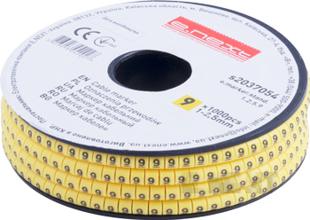 Marcator cablu E.NEXT e.marker.stand.1.2.5.9, 1–2.5 mm², simbol „9”, 1000 bucăți