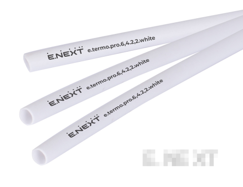 Термосвиваем шлаух с лепилен слой e.termo.pro.6.4.2.2.white, 6,4/2,2 мм, 1 м, бял