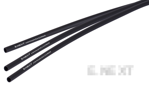 Термосвиваем шлаух с лепилен слой e.termo.pro.6.4.2.2.black, 6,4/2,2 мм, 1 м, черен