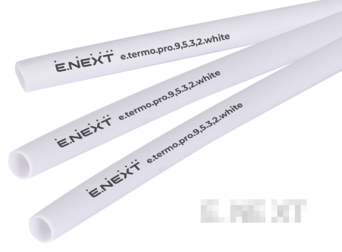 Термосвиваем шлаух с лепилен слой e.termo.pro.9.5.3.2.white, 9,5/3,2 мм, 1 м, бял