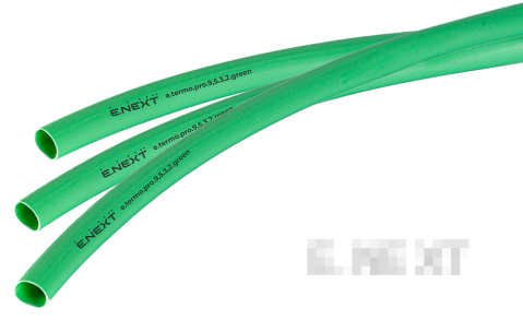 Термосвиваем шлаух с лепилен слой e.termo.pro.9.5.3.2.green, 9,5/3,2 мм, 1 м, зелен