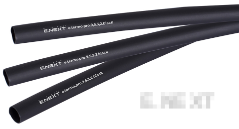 Термосвиваем шлаух с лепилен слой e.termo.pro.9.5.3.2.black, 9,5/3,2 мм, 1 м, черен