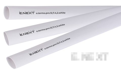 Термосвиваем шлаух с лепилен слой e.termo.pro.12.7.4.2.white, 12,7/4,2 мм, 1 м, бял
