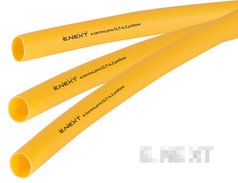 Термосвиваем шлаух с лепилен слой e.termo.pro.12.7.4.2.yellow, 12,7/4,2 мм, 1 м, жълт