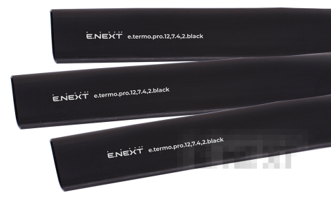 Термосвиваем шлаух с лепилен слой e.termo.pro.12.7.4.2.black, 12,7/4,2 мм, 1 м, черен