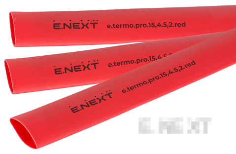 Термосвиваем шлаух с лепилен слой e.termo.pro.15.4.5.2.red, 15,4/5,2 мм, 1 м, червен