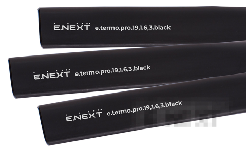 Термосвиваем шлаух с лепилен слой e.termo.pro.19.1.6.3.black, 19,1/6,3 мм, 1 м, черен