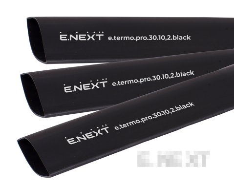 Термосвиваем шлаух с лепилен слой e.termo.pro.30.10.2.black, 30/10,2 мм, 1 м, черен