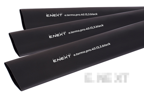 Термосвиваем шлаух с лепилен слой e.termo.pro.40.13.3.black, 40/13,3 мм, 1 м, черен