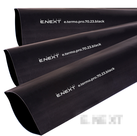 Термосвиваем шлаух с лепилен слой e.termo.pro.70.23.black, 70/23 мм, 1 м, черен