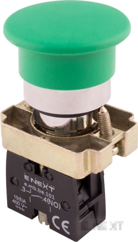 Mushroom button e.mb.bc31, non-latching, green, 1NO