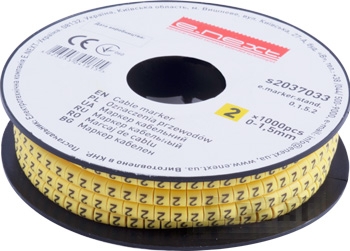 Marcator cablu E.MARKER STAND 0–1,5 mm², simbol "2", 1000 buc.