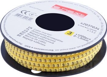 Cable marker E.MARKER STAND 0–1.5 mm², symbol "3", 1000 pcs.