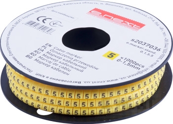 Marcator cablu E.MARKER STAND 0–1,5 mm², simbol "5", 1000 buc.
