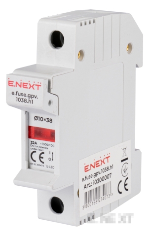 Държач за предпазител на DIN-шина E.FUSE GPV 10×38 H1, 1P 32 A