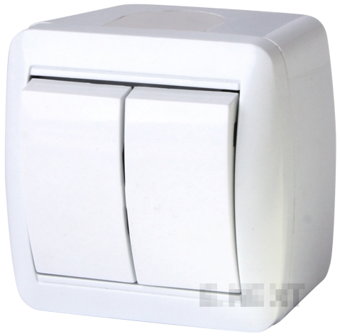 Two-button external switch E.AQUA 1112 GR IP44 E.NEXT