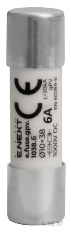 Fuse gPV 10x38 6A 1000V DC e.fuse.gpv.1038.6 E.NEXT