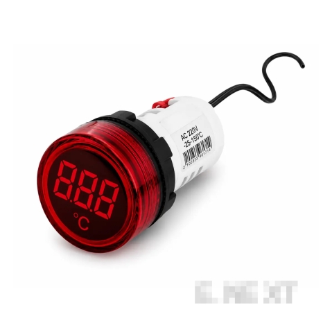 Temperaturanzeige-LED E.AD22.TEMP, Ø22 mm, AC 80–230 V, -25…+150 °C, rot, E.NEXT