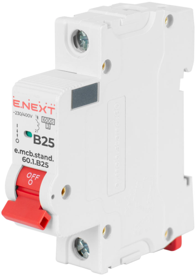 МОДУЛЕН АВТОМАТИЧЕН ПРЕКЪСВАЧ E.MCB.STAND.60.1.B25, 1Р, 25А, B, 6 KА