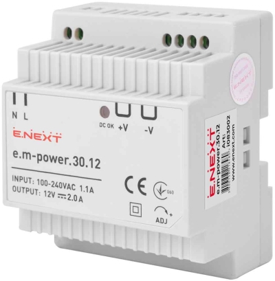 Захранващ блок за DIN шина em-power.30.12 30W, DC12V