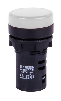 Indicator luminos e.AD22-24-alb, 22mm, 24V AC/DC, alb