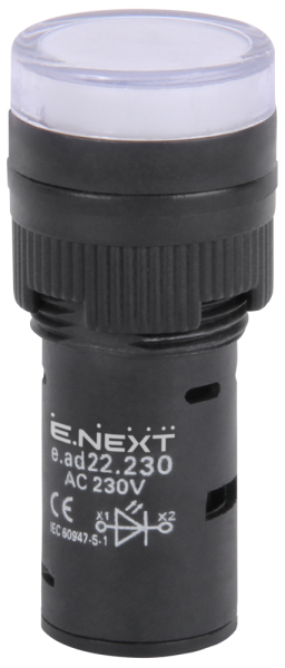 Indicator luminos e.AD22-230-alb, 22mm, 230V AC, alb