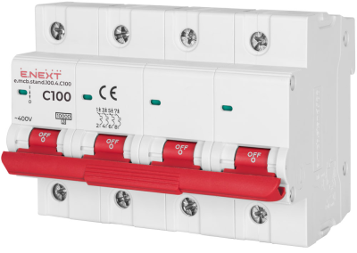 Модулен автоматичен прекъсвач E.NEXT e.mcb.stand.100.4.C100, 4P, 100A, C, 10kA