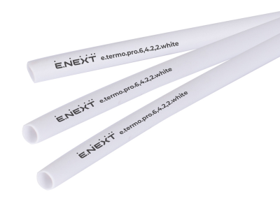 Термосвиваем шлаух с лепилен слой e.termo.pro.6.4.2.2.white, 6,4/2,2 мм, 1 м, бял
