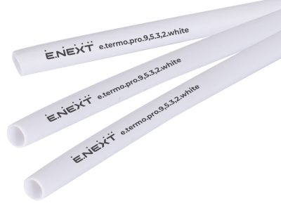 Термосвиваем шлаух с лепилен слой e.termo.pro.9.5.3.2.white, 9,5/3,2 мм, 1 м, бял