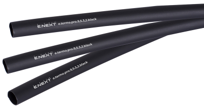 Термосвиваем шлаух с лепилен слой e.termo.pro.9.5.3.2.black, 9,5/3,2 мм, 1 м, черен