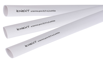 Термосвиваем шлаух с лепилен слой e.termo.pro.12.7.4.2.white, 12,7/4,2 мм, 1 м, бял