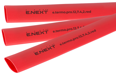 Термосвиваем шлаух с лепилен слой e.termo.pro.12.7.4.2.red, 12,7/4,2 мм, 1 м, червен
