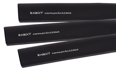 Термосвиваем шлаух с лепилен слой e.termo.pro.15.4.5.2.black, 15,4/5,2 мм, 1 м, черен