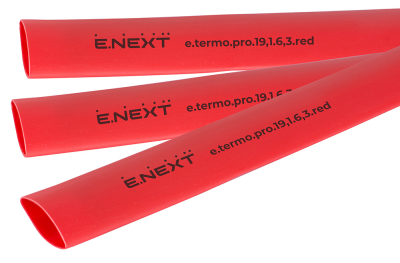 Термосвиваем шлаух с лепилен слой e.termo.pro.19.1.6.3.red, 19,1/6,3 мм, 1 м, червен
