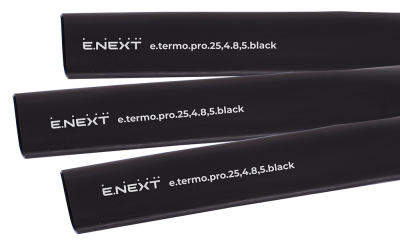 Термосвиваем шлаух с лепилен слой e.termo.pro.25.4.8.5.black, 25,4/8,5 мм, 1 м, черен