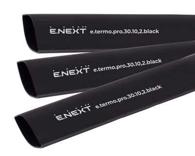 Термосвиваем шлаух с лепилен слой e.termo.pro.30.10.2.black, 30/10,2 мм, 1 м, черен